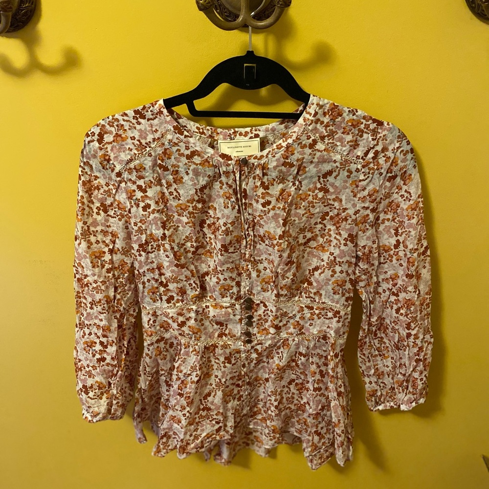 Moulinette Soeurs Floral Keyhole Top - Picture 2 of 5